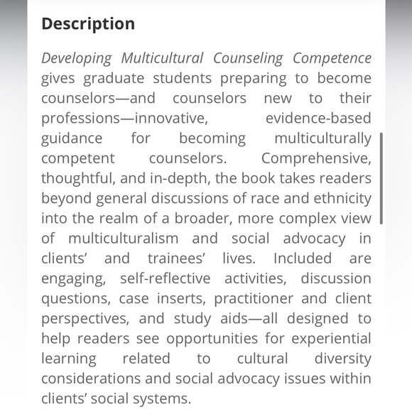 Developing Multicultural Counseling Competence A Systems Approach 2nd
Ed. Erford - Picture 14 of 14
